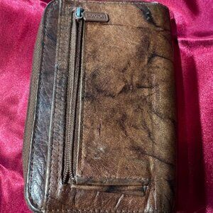 Buxton Heiress Double Zip Organizer Wallet. "Heiress" Leather Julia Buxton Line